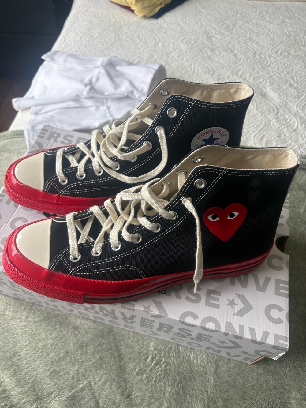 Converse x COMME des GARÇONS PLAY Black Red High-Top Sneakers